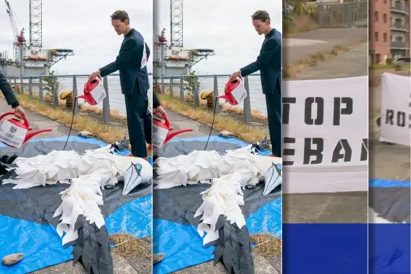 Climate campaigners stage protest over new oil field
